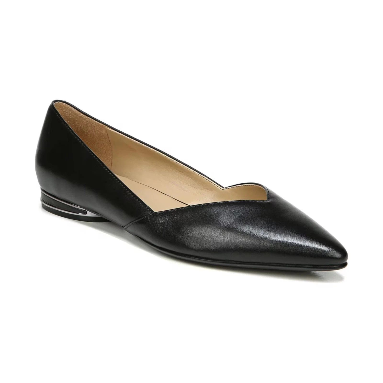 Women’s Naturalizer Havana Pointed Toe Ballet Flats Black Leather Size 10 N NIB