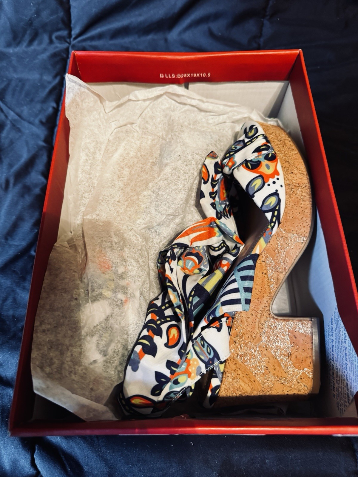 IMPO Memory Foam Wedge Sandals Size 6.5 Floral Scarf Tie Platform Boho