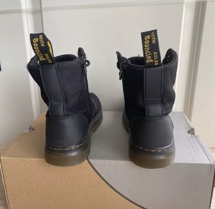 Dr. Martens Doc Combs J Black Combat Boots Canvas Zip – M 4- W 5