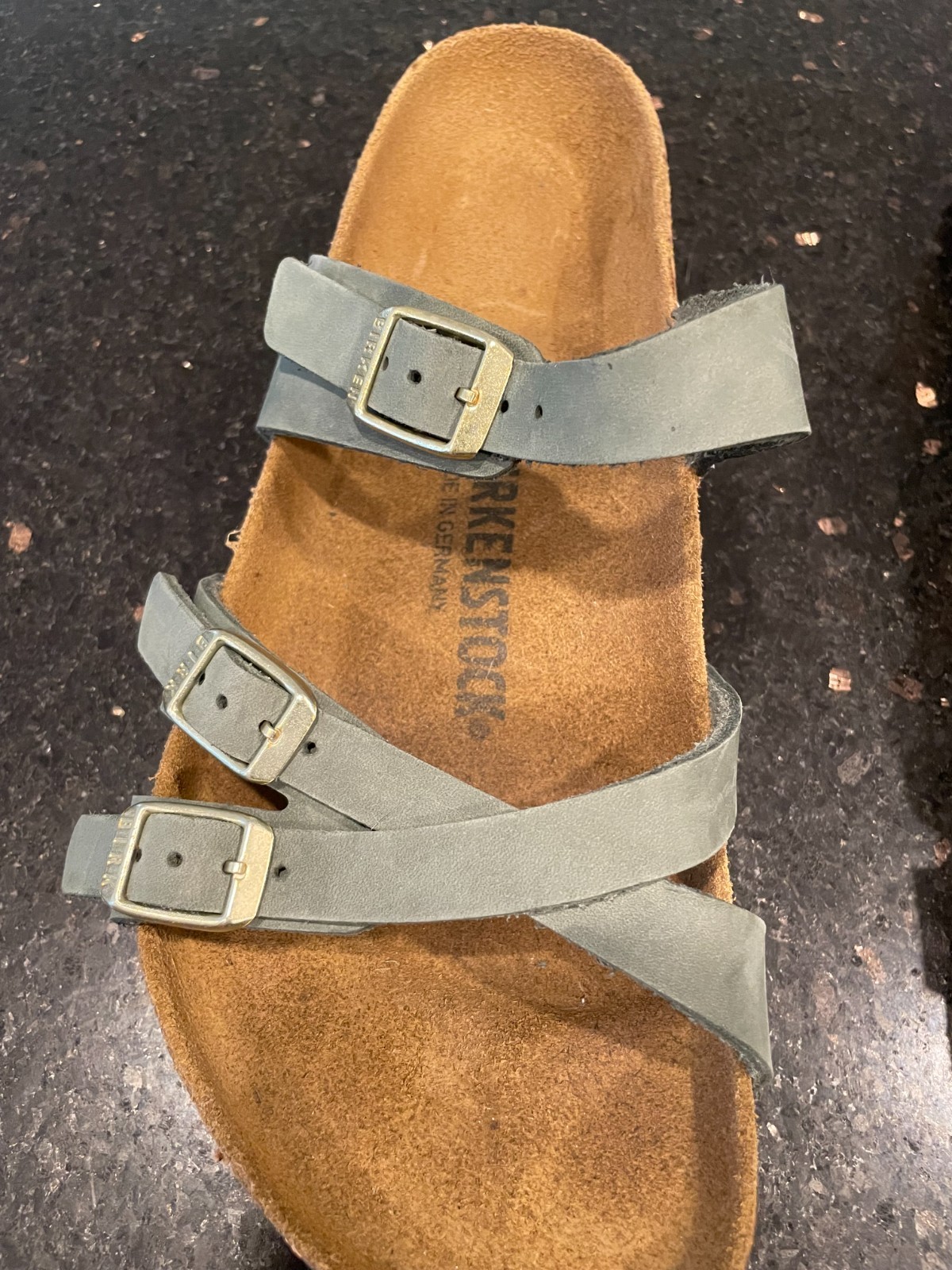 Birkenstock Franca Leather Sandals Thyme Green Womens Size 40 US 9 Regular/Wide