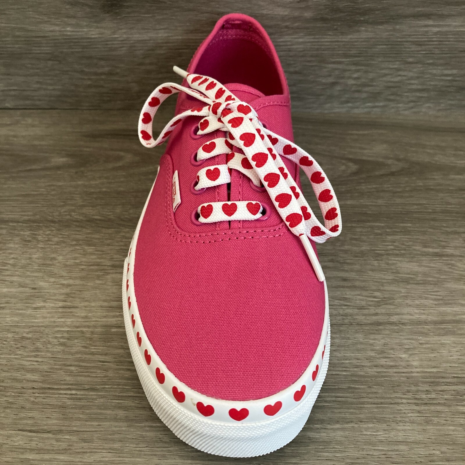 Vans Authentic Heart Foxing Pink Red White Size 6 Women’s New With Box NWB
