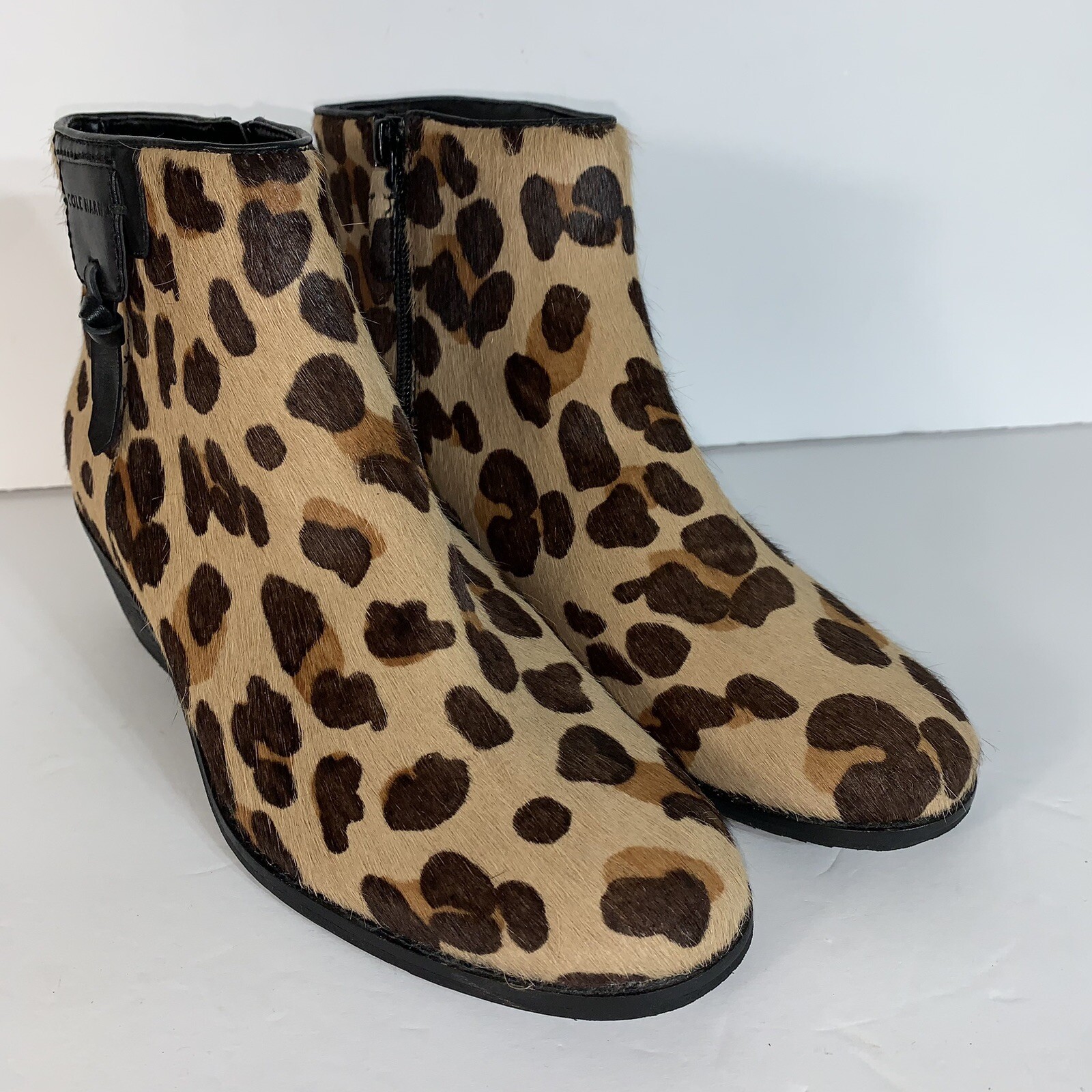 Cole Haan Joanna genuine calf hair booties in jaguar hai size 8.5B