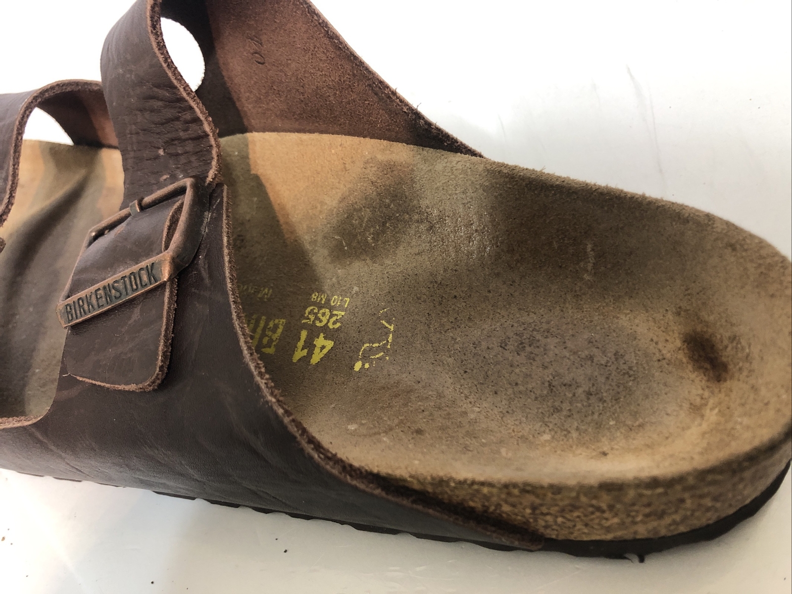 Birkenstock 265 Arizona Chocolate Brown Strappy Buckle Sandal Size 8-8 1/2 EUR 4