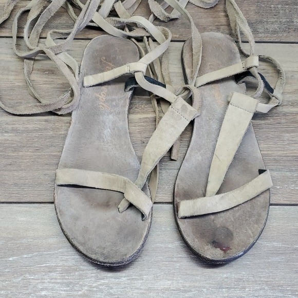 Free People Dahlia Womens Gladiator Lace Up shoes Sandals Flip Flop sz 9