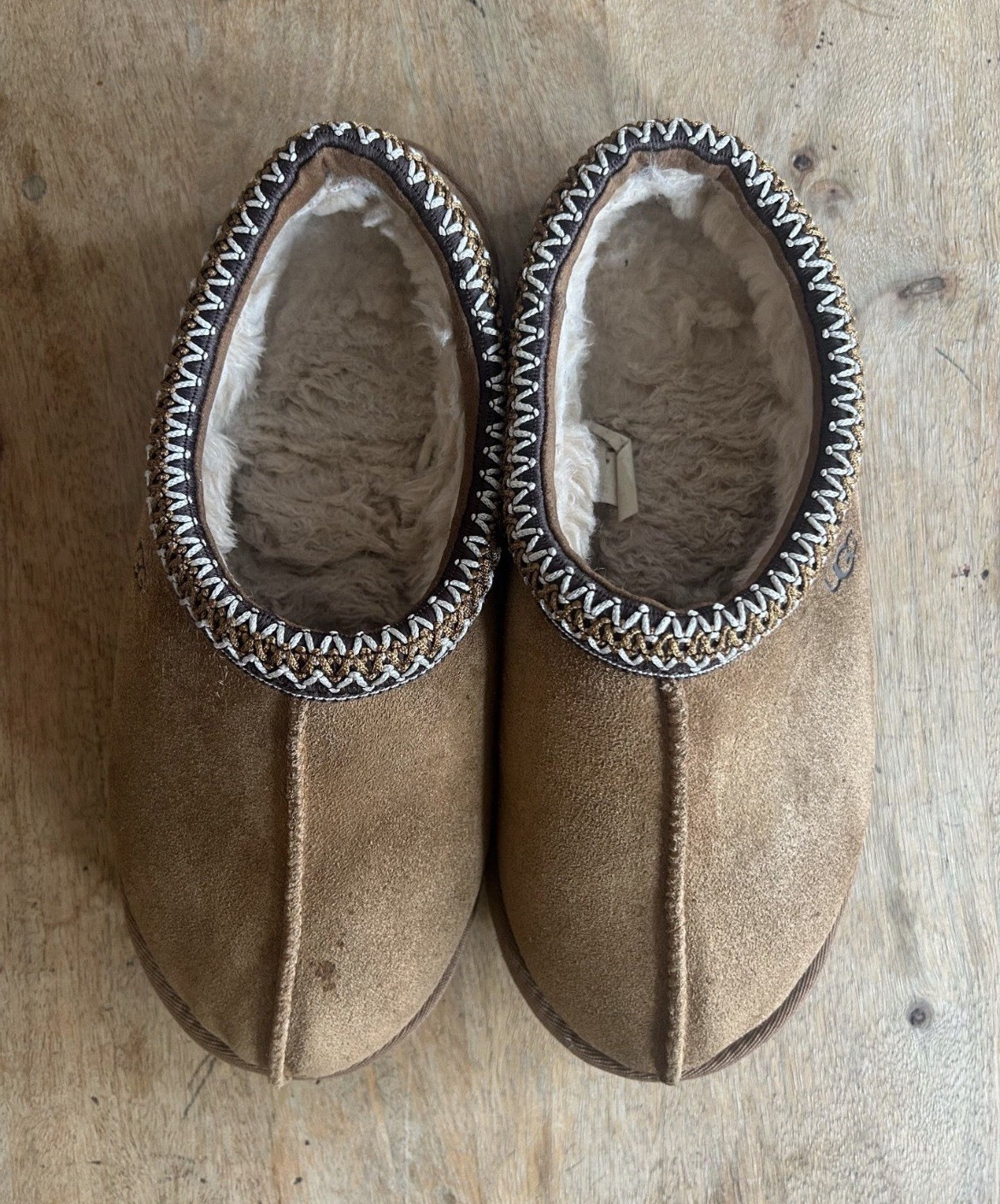UGG Tasman Women’s 7 Brown Suede Shearling-Lined Slip-On Slippers