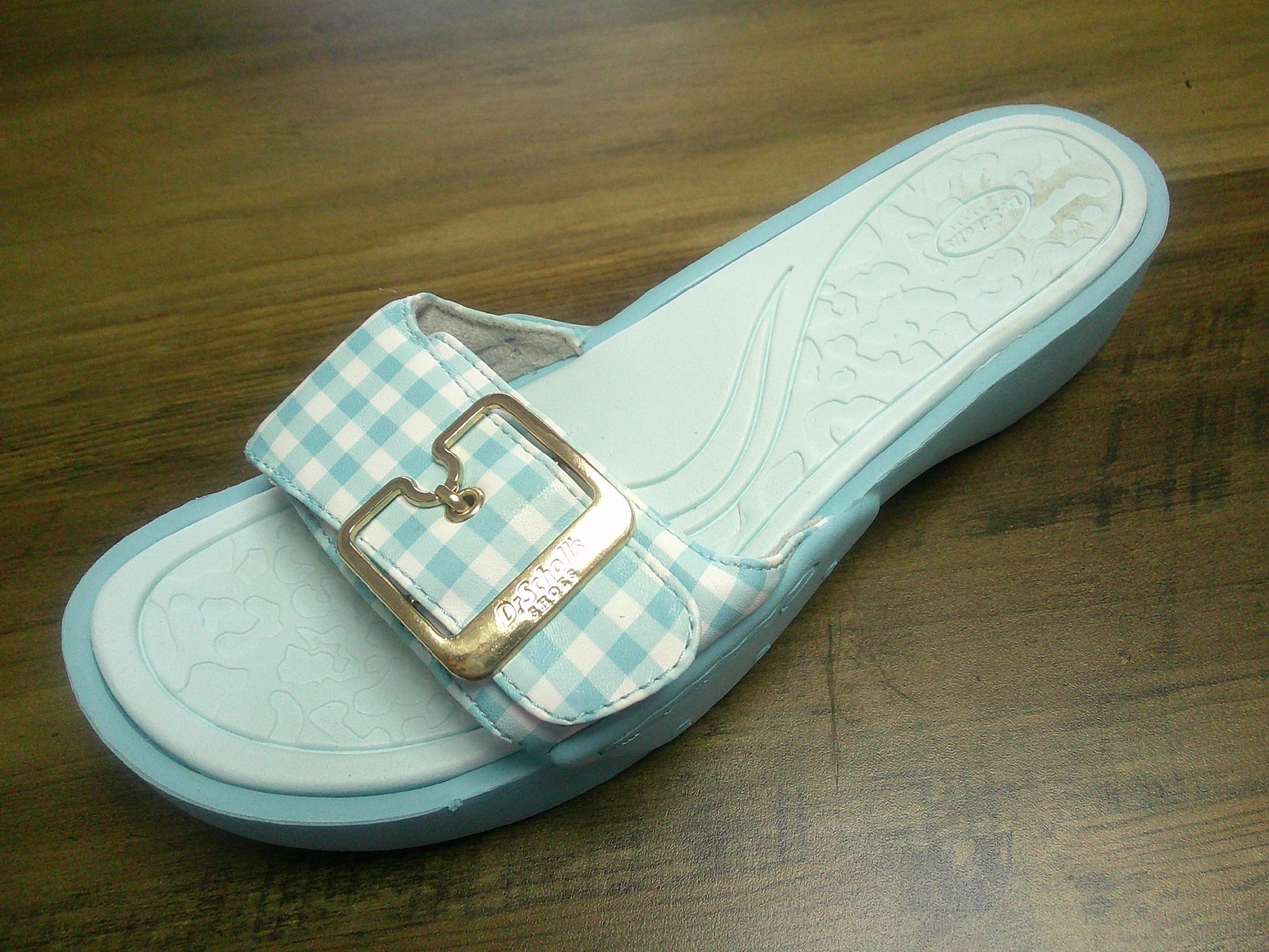 Dr. Scholl’s Rock on Max Faux Buckle Slides Sandals Women’s US 9 Angel Blue