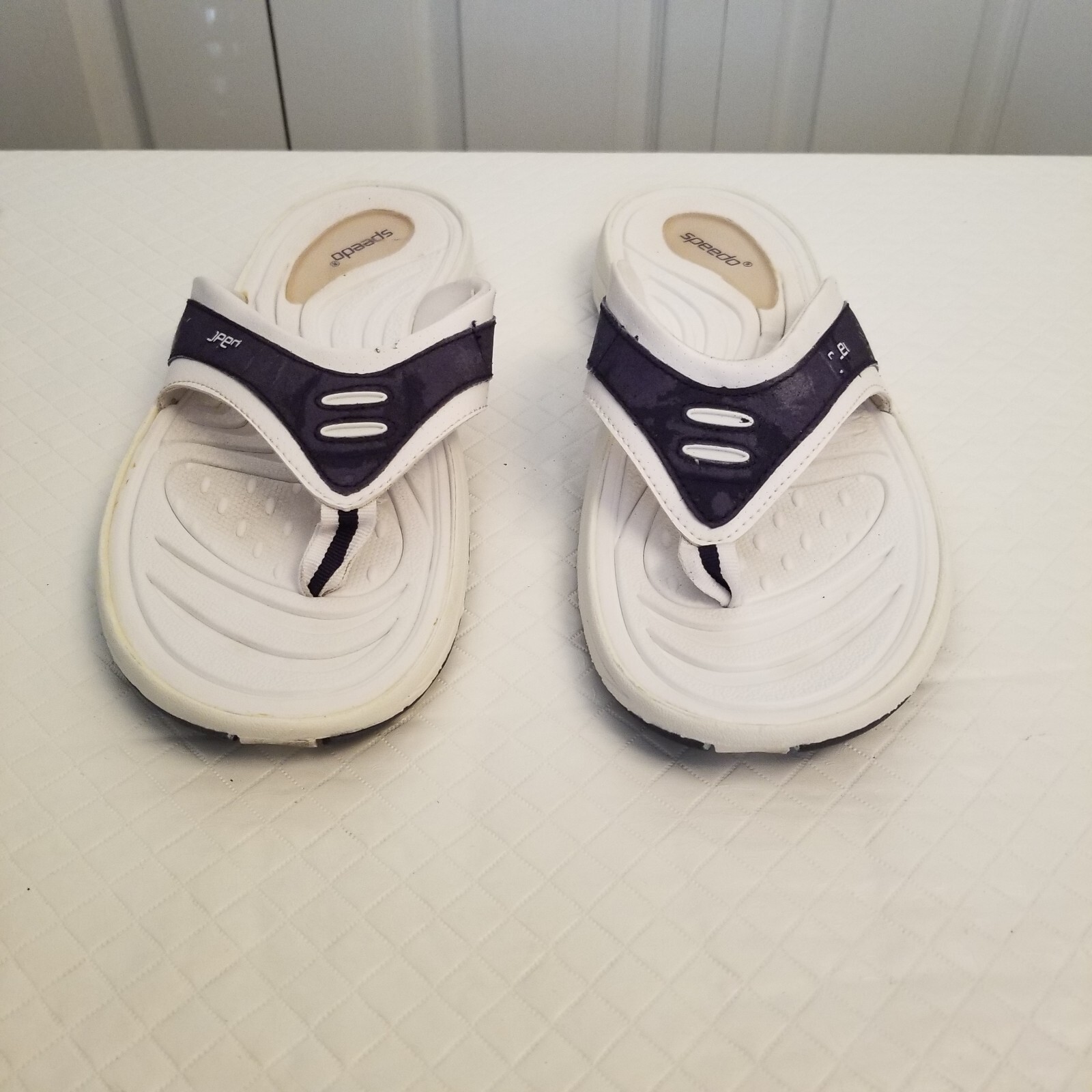 Speedo Sandals Womens 10 Flip Flop Thong White Toe Post Casual See Photos Flaws