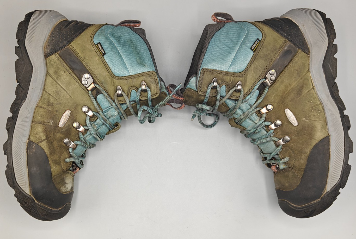 Keen Revel IV Mid Polar Waterproof Hiking Boots Brown/Gray/Blue Women’s Sz 8.5