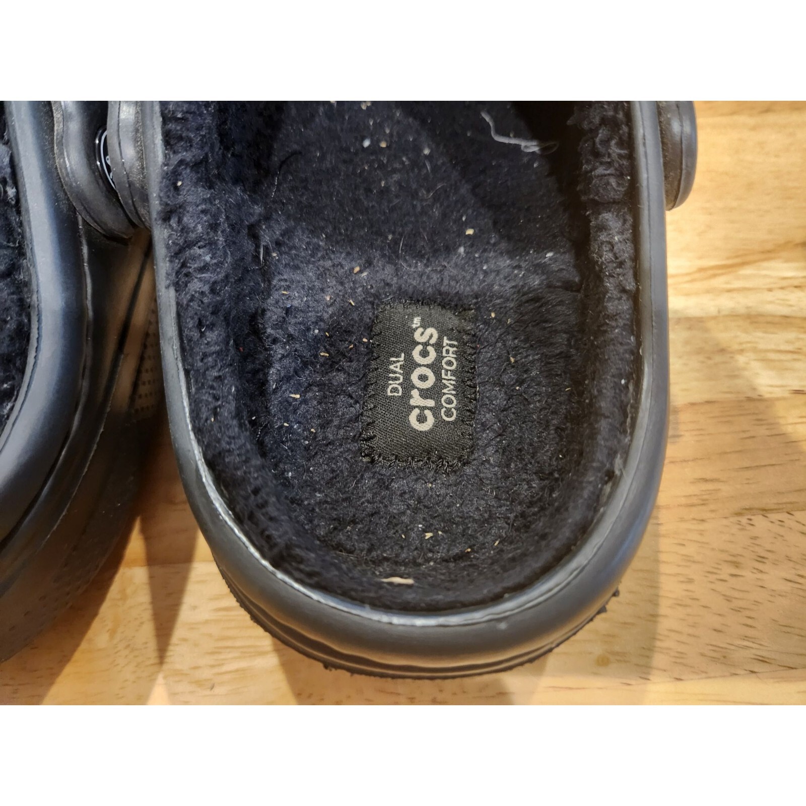 Crocs Baya Lined Clog Slip On Men’s Size 6 Womens 8 Black Faux Fur 205969