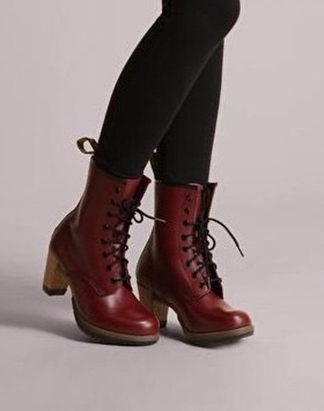 Women Dr Martens Boots Burgundy Leather 37 #3KED