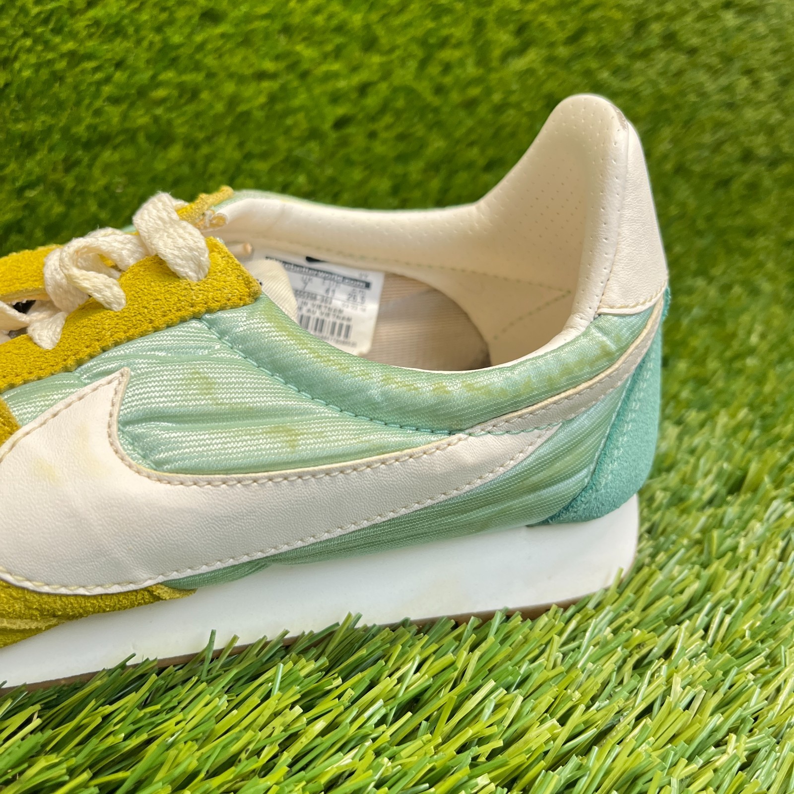 Nike Montreal Racer Womens Size 9.5 Yellow Green Athletic Tennis Shoes Sneakers