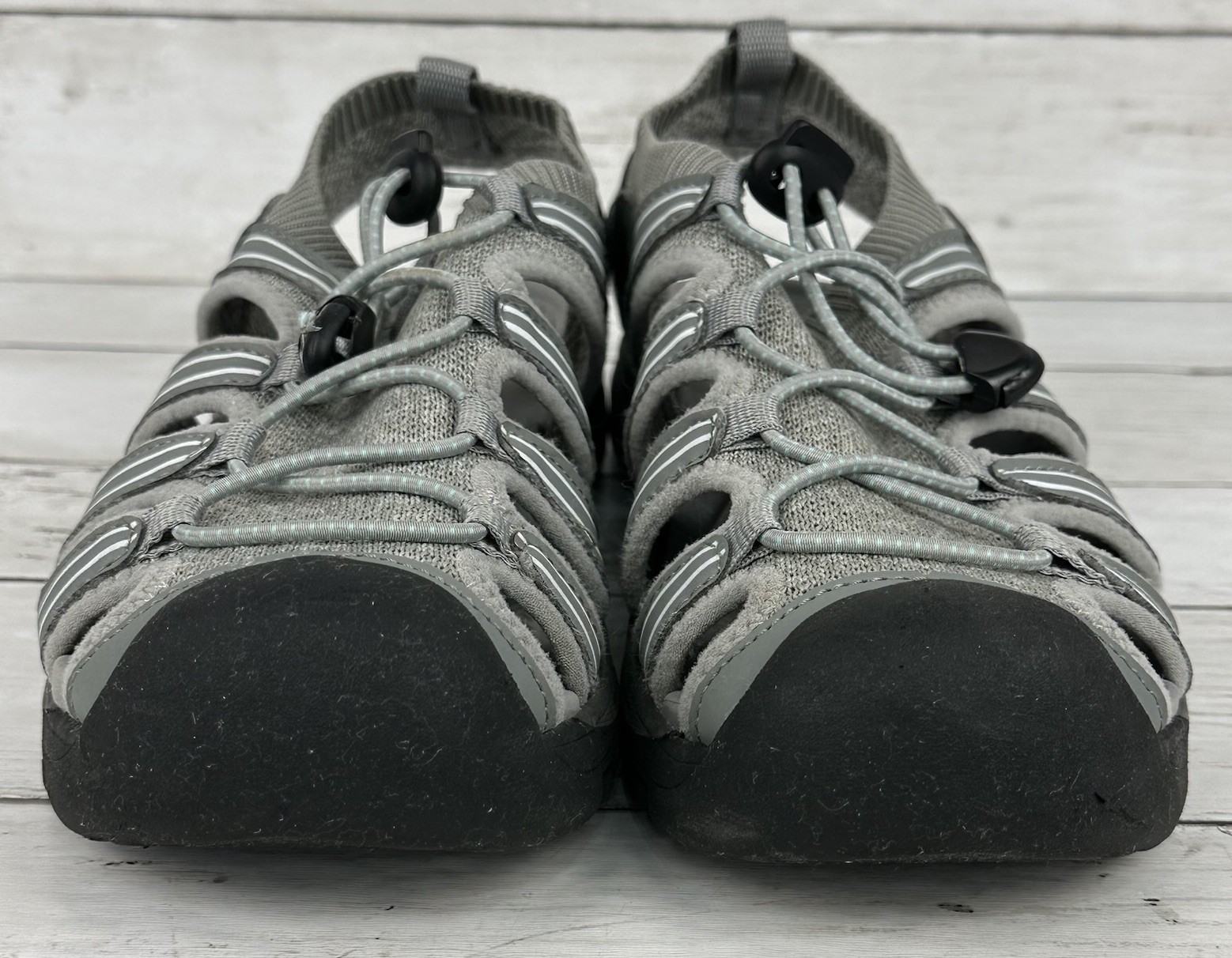 Magellan Outdoors Sandals Womens Size 8 Gray Adjustable Vented Closed Toe Hiking