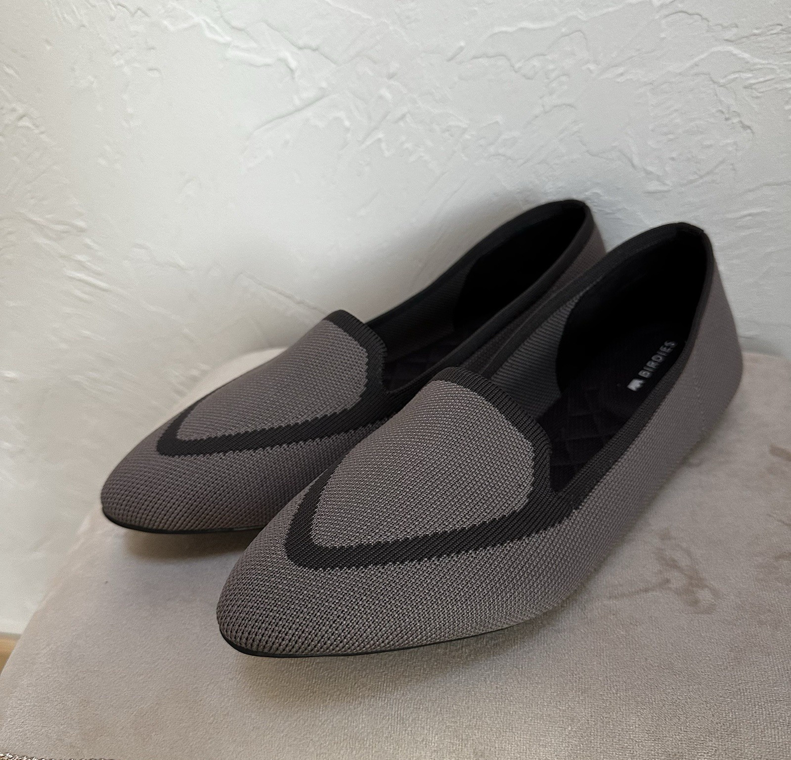 Birdies Blackbird Ballet Comfort Flats Heather Gray Textured Knit Size 9.5M EUC