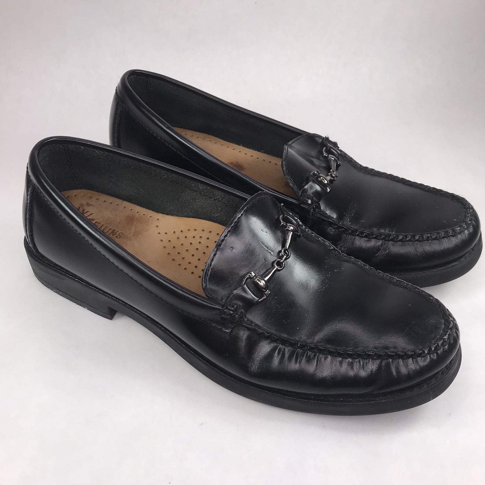 GH Bass Weejuns Womens 9 Limited Edition “Yale” Horse Bit Black Leather Loafers