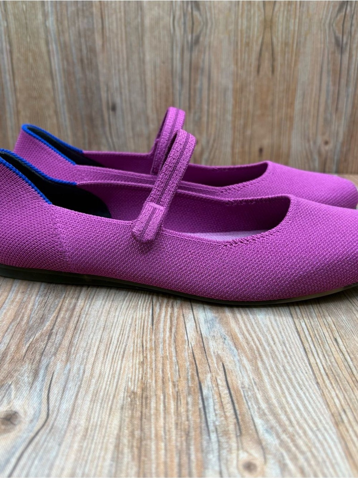 Rothy’s The Square Womens Mary Jane Flats Purple Knit Round Toe Size 7