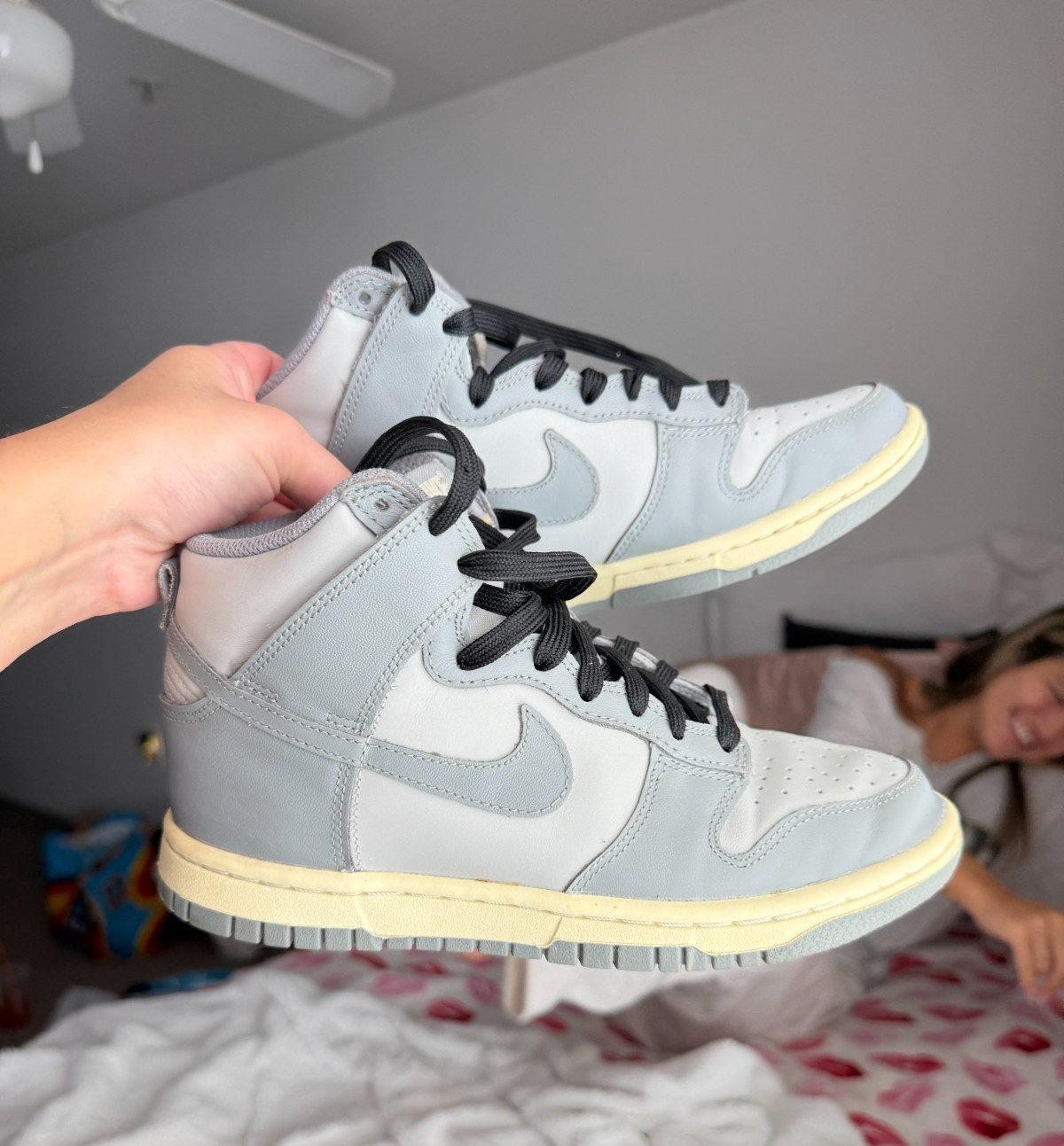 Nike Dunk High Aged Grey Grey Fog Sail Women’s Sneakers Size 6 DD1869-001