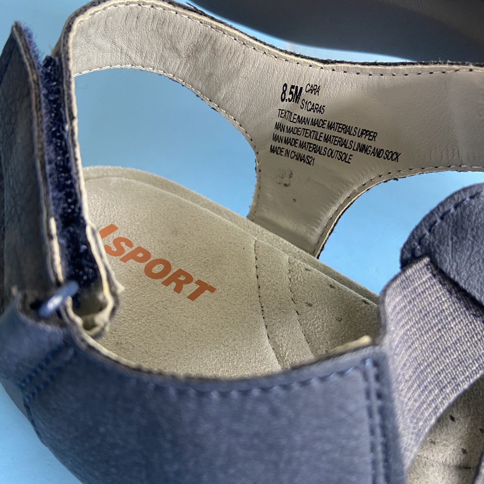 JSPORT Cara Sandals Womens Sz 8.5 Blue Comfort Strappy Lightweight Sandals