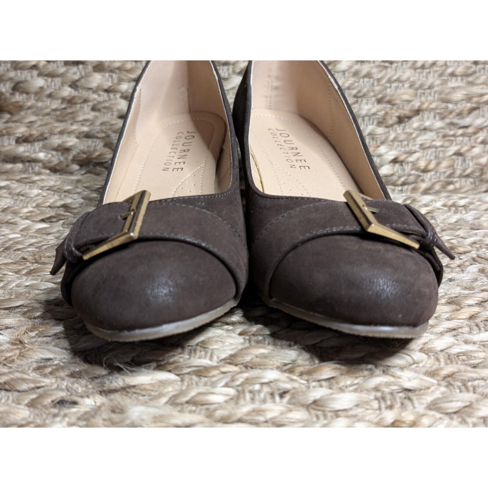 JOURNEE COLLECTION WOMEN’S GRAYSN WEDGE HEEL PUMPS,BROWN,US SIZE 8 MEDIUM NEW