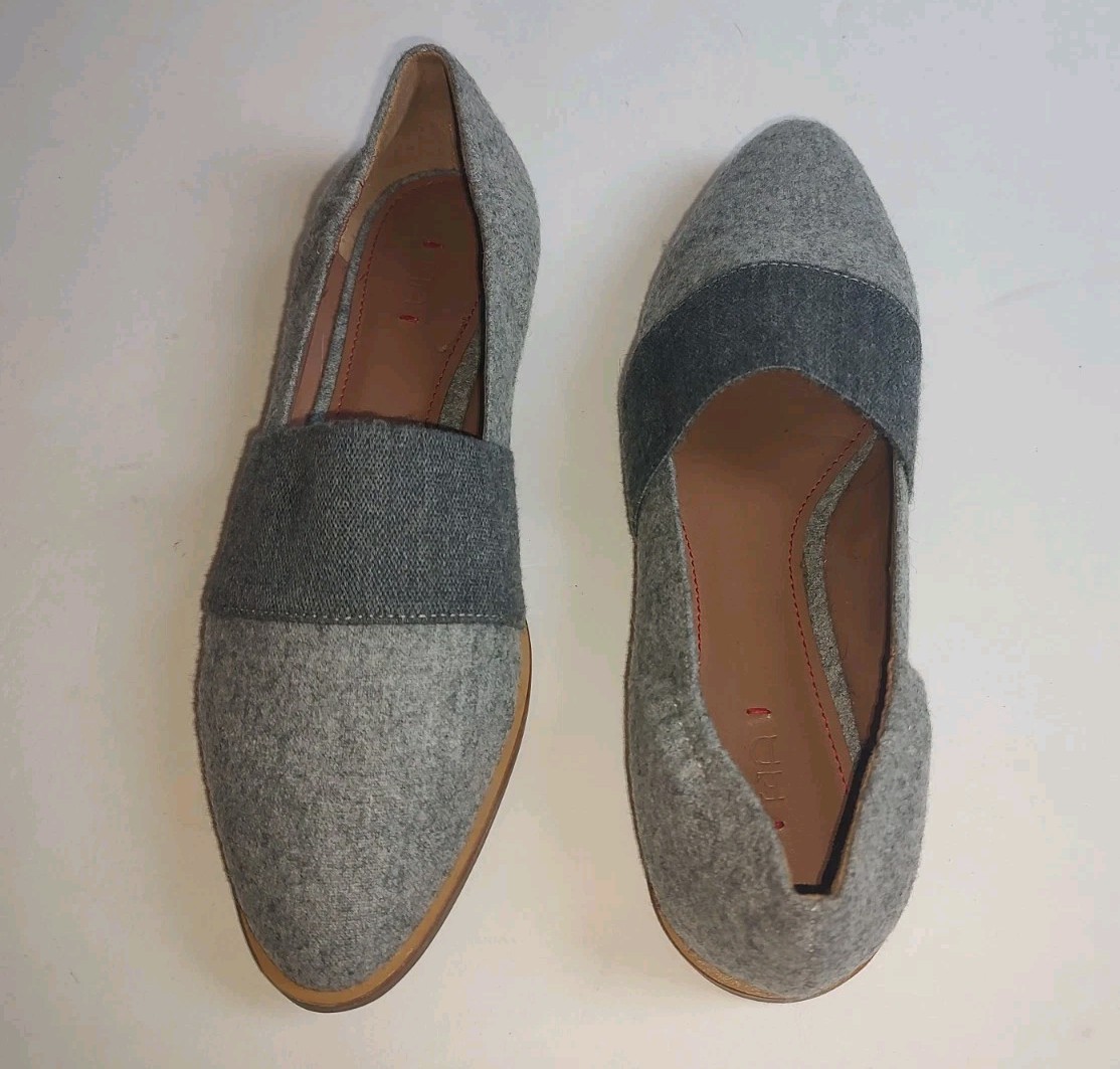 ED Ellen Degeneres Womens Karlin Grey Felted Wool Flats Shoes Slip On Shoes 8.5