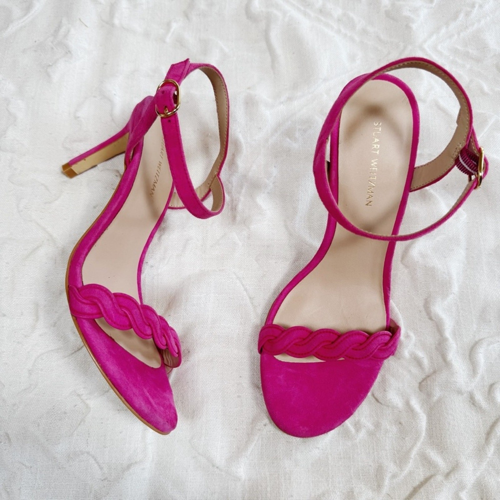 Stuart Weitzman Dancer Twistie 100Suede Sandal In Pink