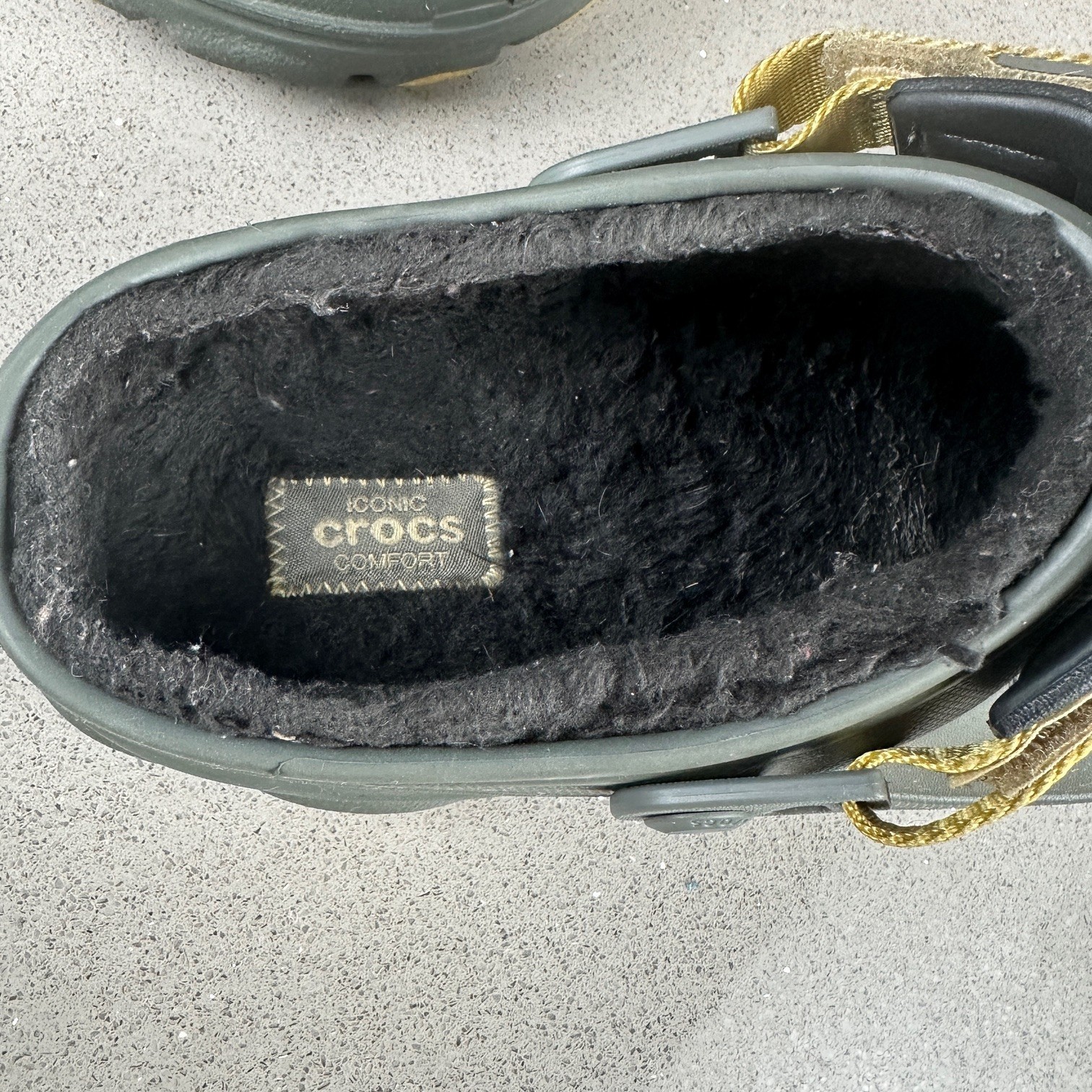 CROCS Mens 6 Womens 8 ALL-TERRAIN LINED CLOG DUSTY OLIVE Adjustable Heel Strap