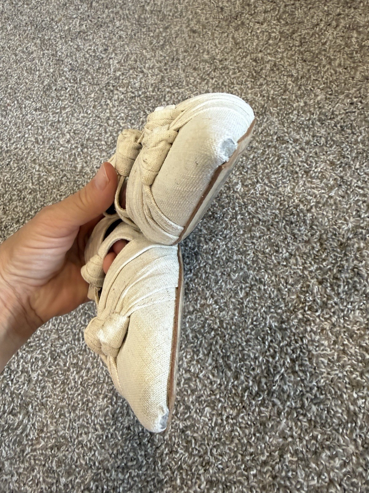 Sam Edelman Shanti Flats Mules Natural Size 9.5 Knotted Slip On Casual