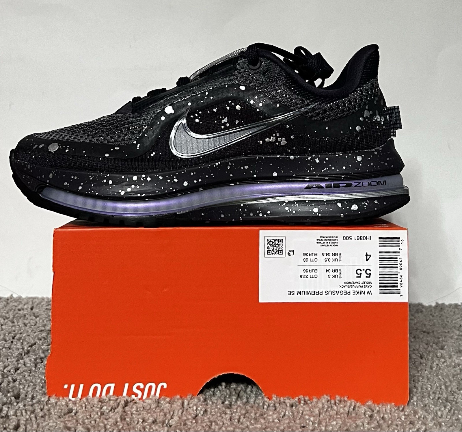 Size 5.5W- Nike Air Zoom Pegasus Premium SE Cave Purple Splatter NBY IH0861-500