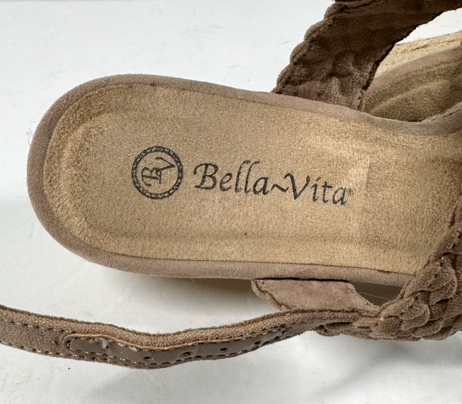 Bella Vita Women 9W Mariella Slingback Wide Espadrille Wedge Sandals Brown