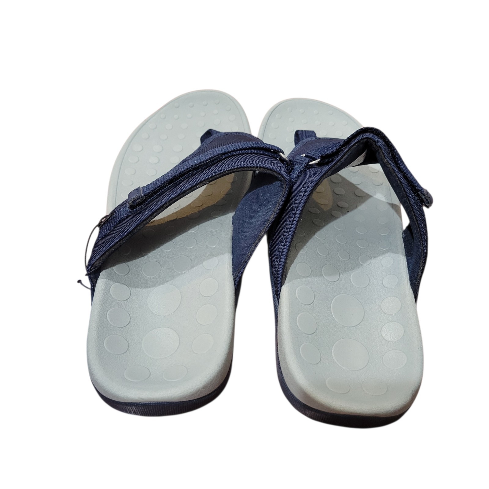 Medical Soles Orthotic Flip Flops Navy Adjustable Thong Sandals Sz 8