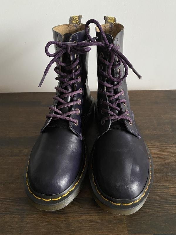 Women Dr Martens Boots Purple Leather 37 #3KRU