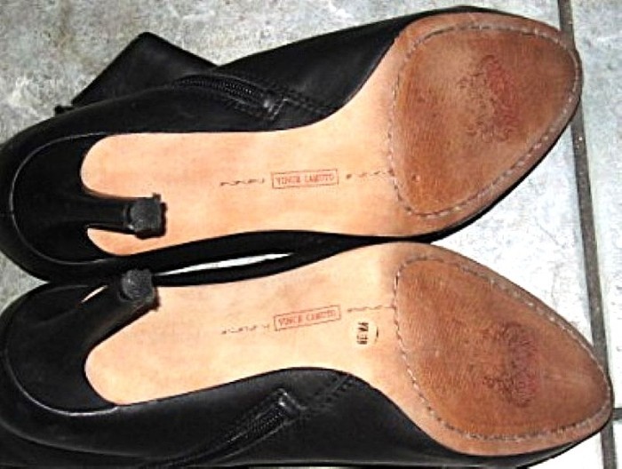 Victor Camuto Women’s 39 Wide Charlotte Black Soft Leather Zip Ankle Booties 9W