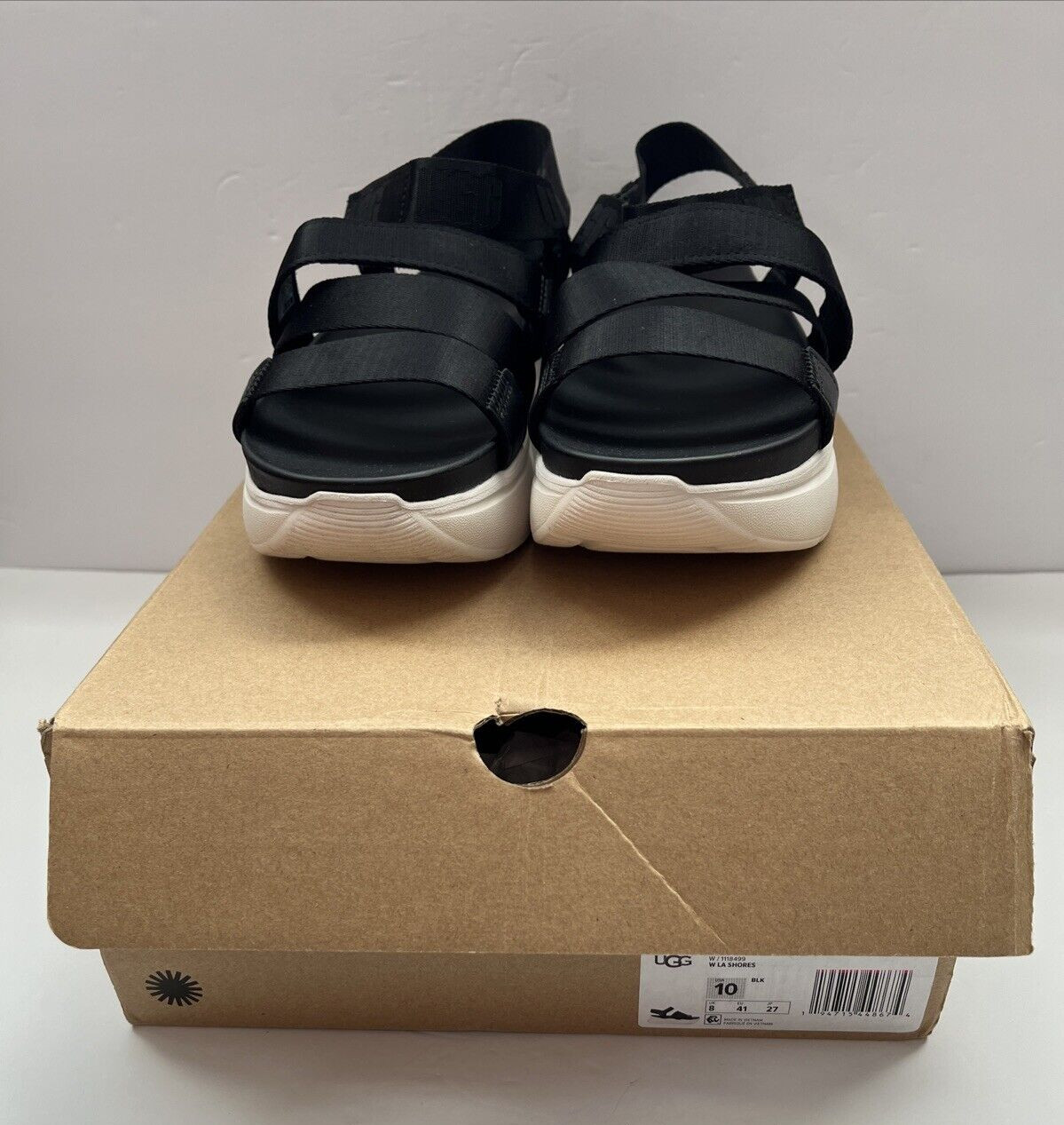 New! UGG Women’s Black LA Shores Platform Sandals Size 10, Casual