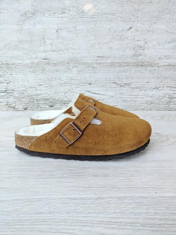 Women Birkenstock Boston Orange Suede 38