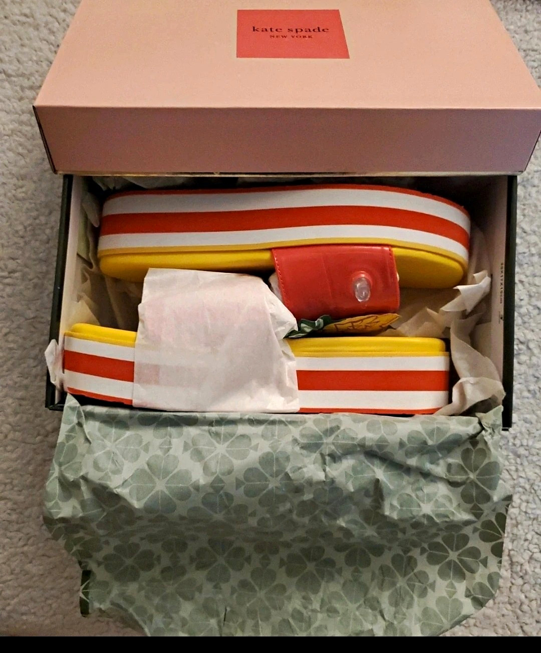 kate spade new york Limoncello Pineapple Platform Slides Yellow Orange US 8