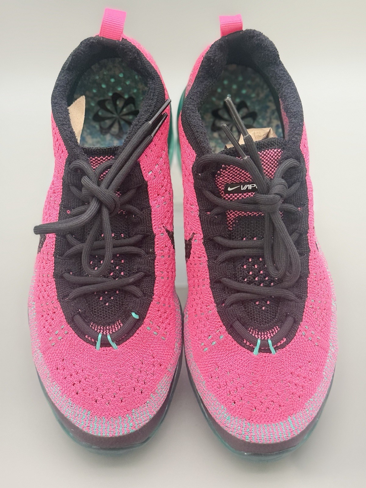 NIKE AIR VAPORMAX 2023 FK FLYKNIT NN CLEAR JADE-BLACK-PINK SZ 6.5 [FN7182-335]