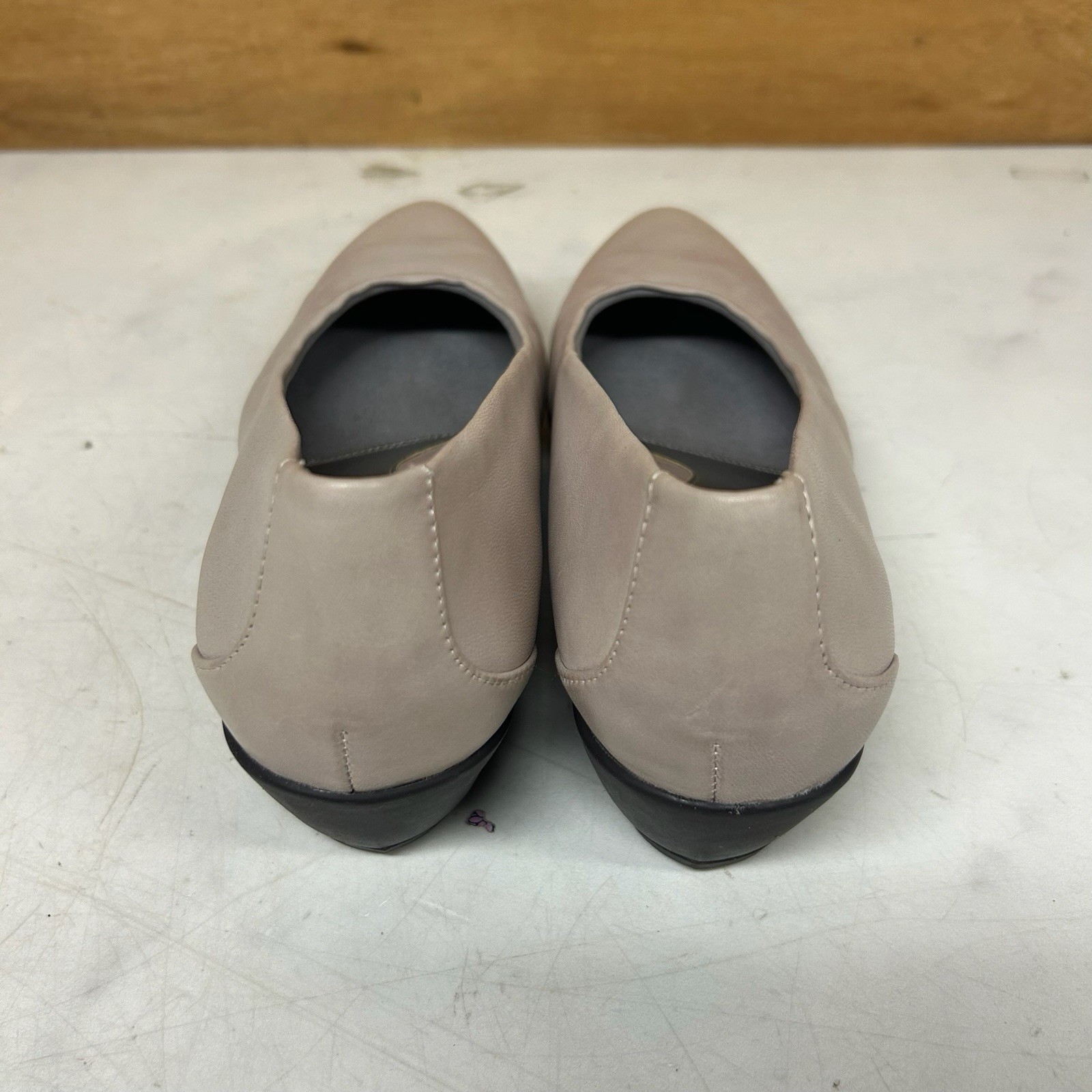 fitfit Women’s Comfort Low Heel Pumps Beige Gray Size 24.0cm Leather Used