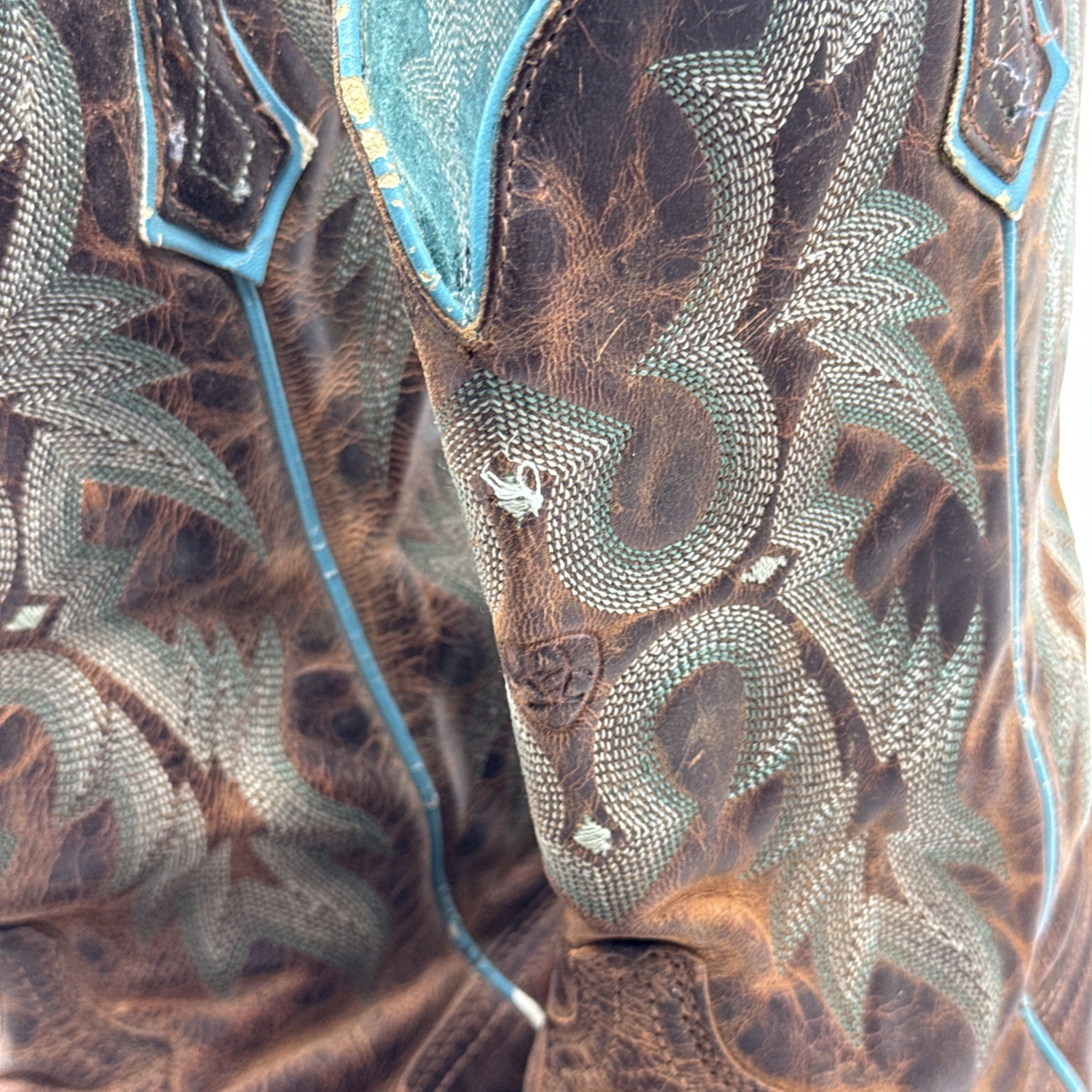 Ariat Cowboy Boots 7.5B Tombstone Brown Square Toe Rodeo Western