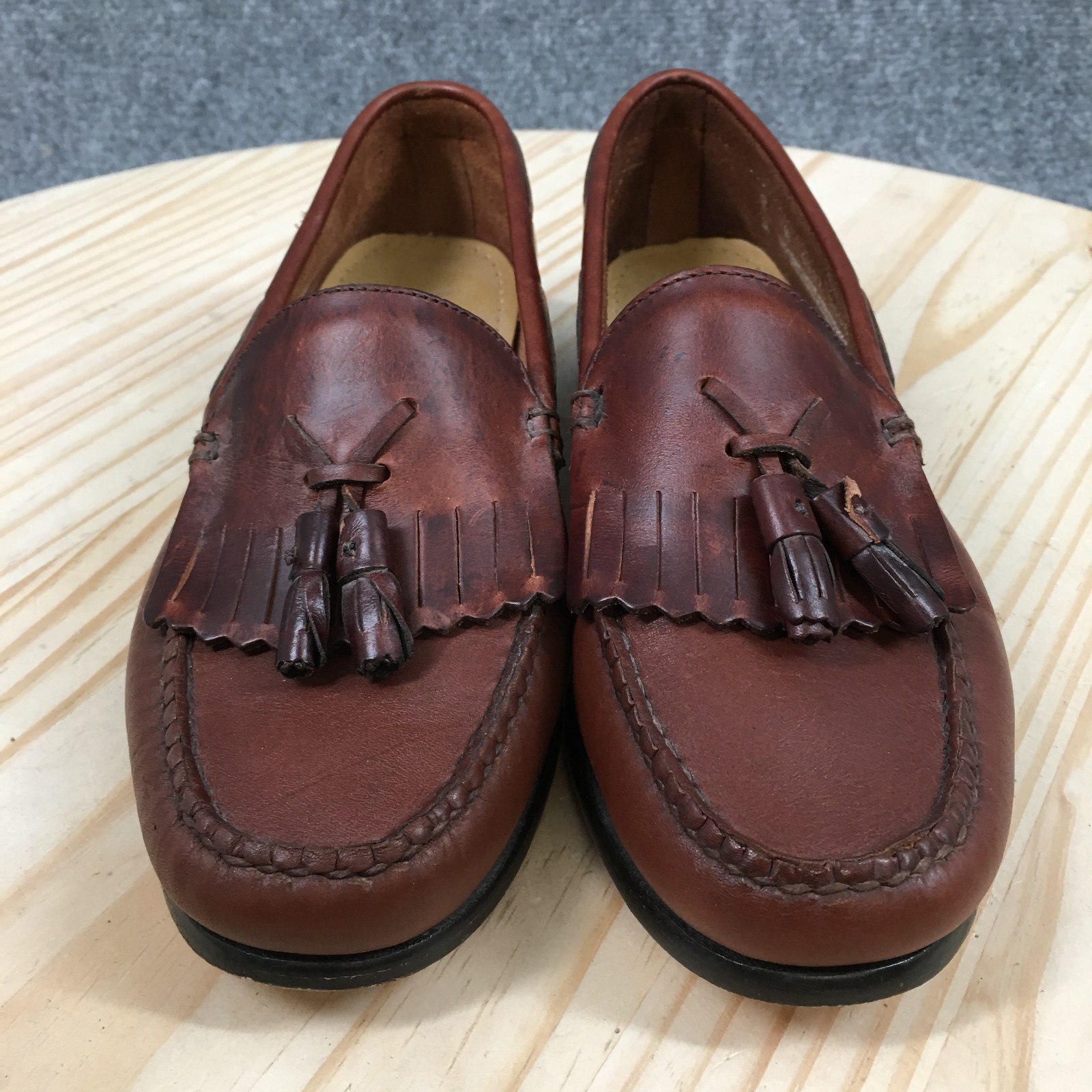 GH Bass Weejuns Jaclyn Shoes Womens 8 Wide Loafers Kiltie Tasseled Casual Brown