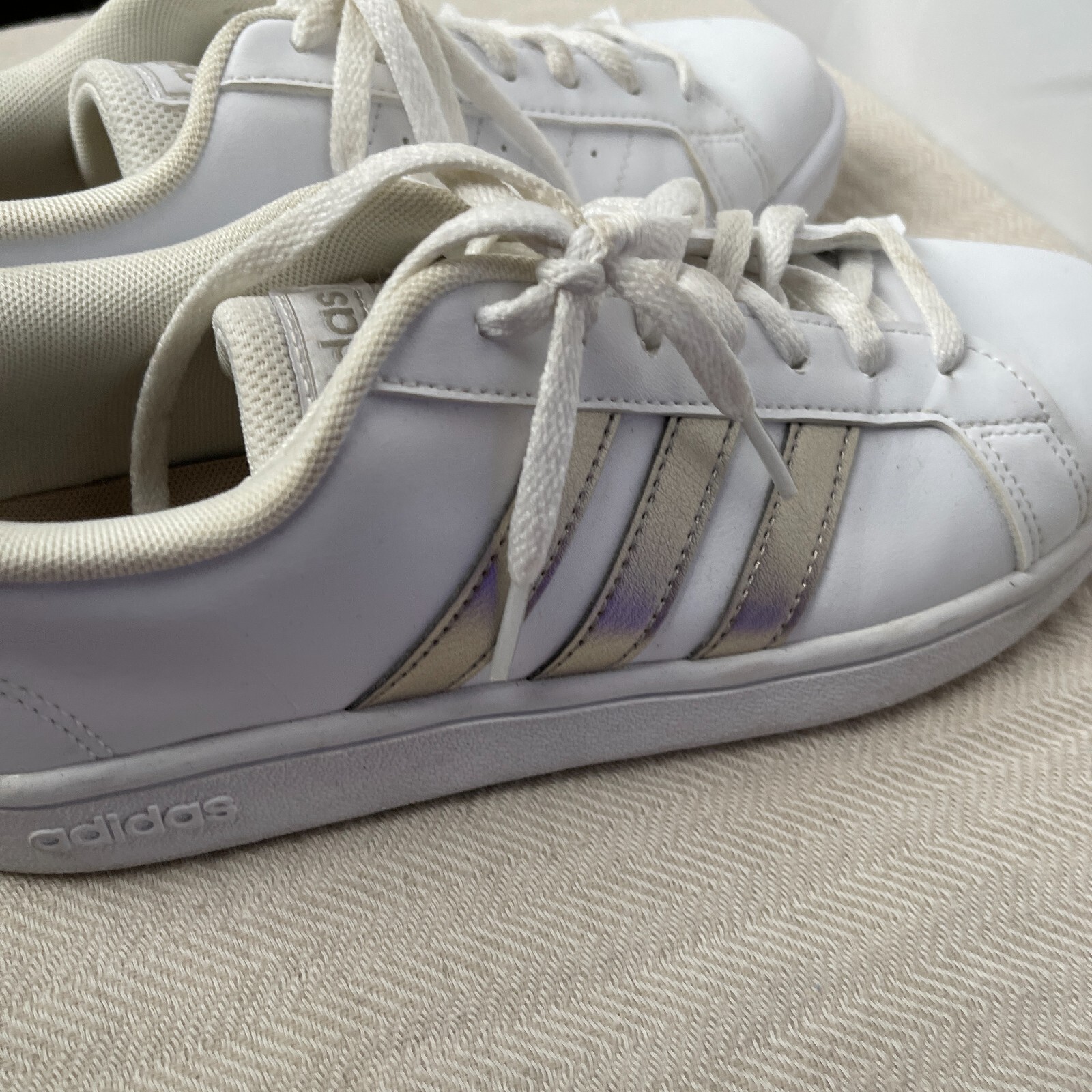 ADIDAS WOMENS GRAND COURT SNEAKER TENNIS SHOES WHITE ALUMINA SIZE 8