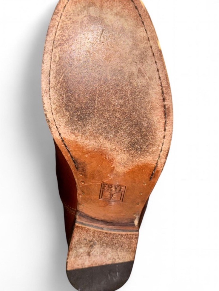 Frye Brown Leather Knee High Riding Boots Women’s US 10 B Pull On Round Toe