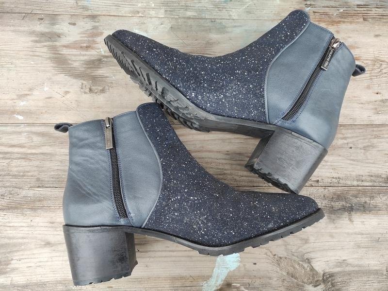 Women Kenneth Cole ankle boots navy leather 41