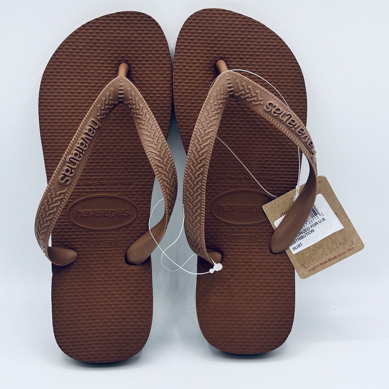 HAVAIANAS Flip Flops Beach Summer Vacation Rust Size 7 (NEW)