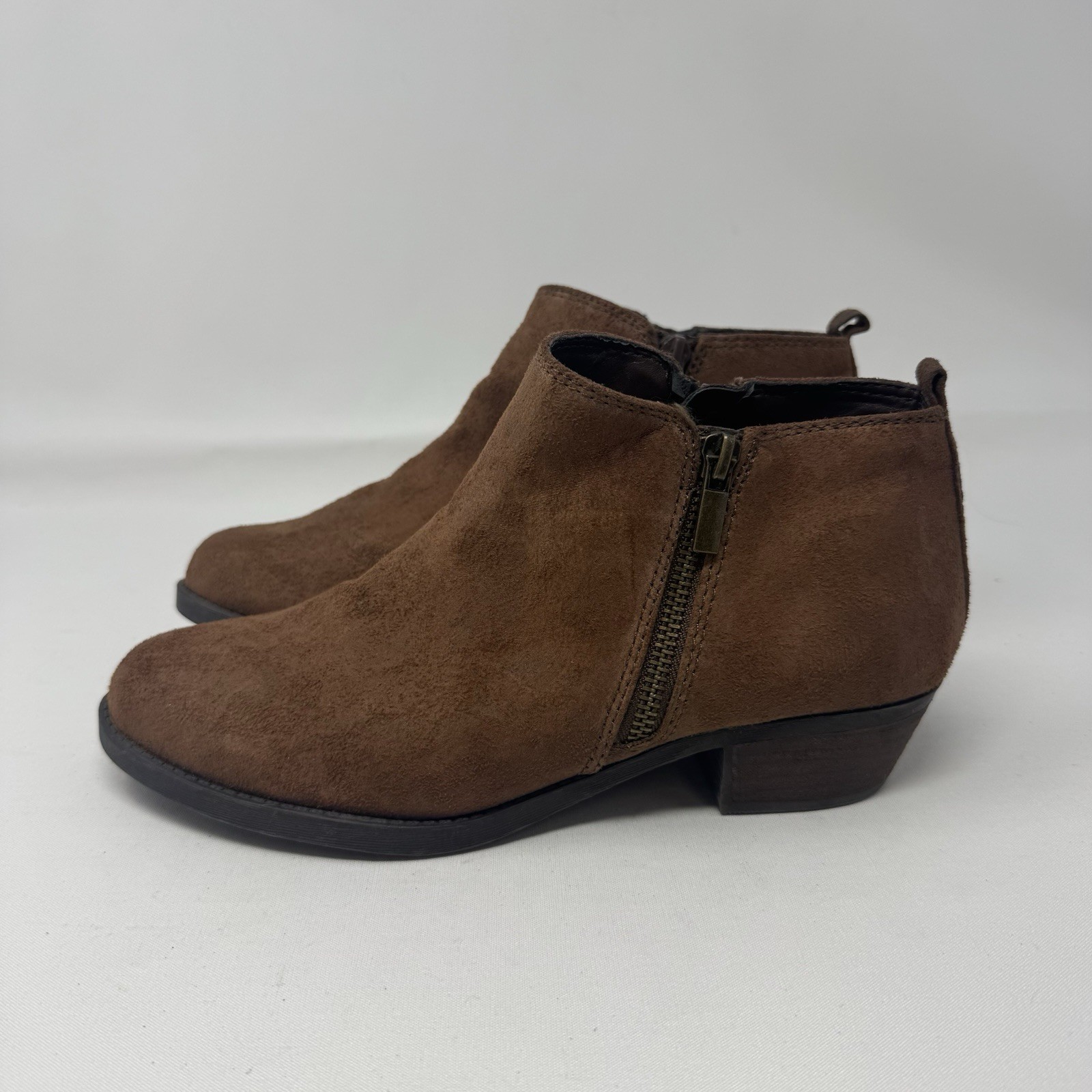CARLOS by Carlos Santana Brie Brown Zip Ankle Boots Womens Size 8M