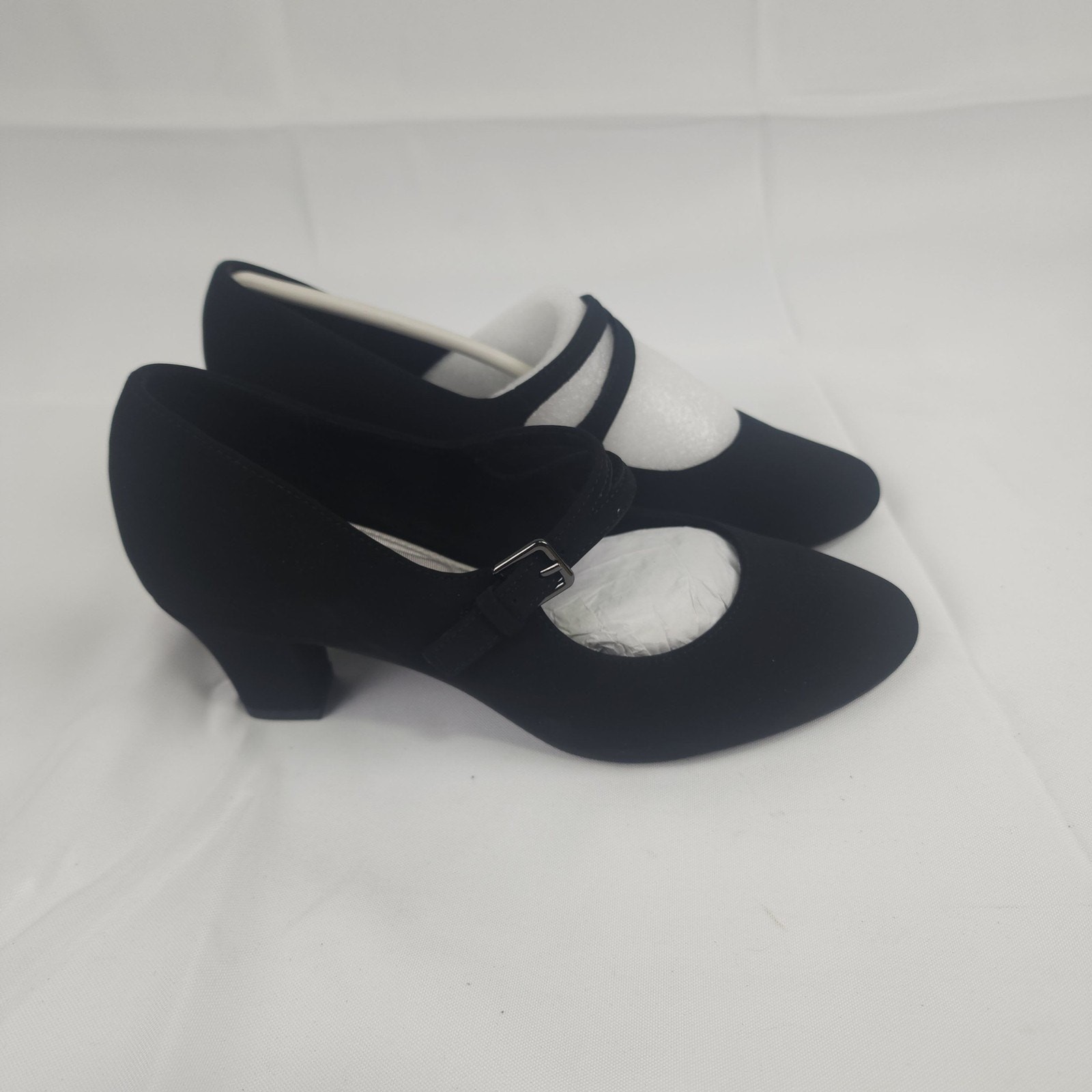 Easy Street Meryl Black Lamy Mary Jane Block Heel Pumps Size 8 N Narrow