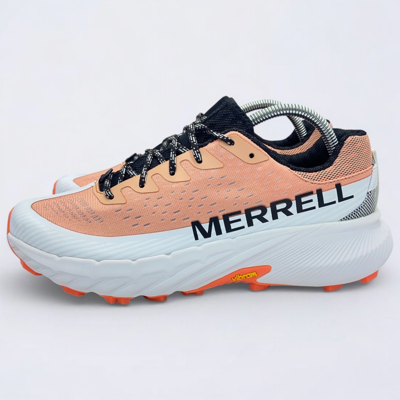 Merrell Women’s Agility Peak 5 Trail Running Shoes Size 9.5 Salmon White NWOB