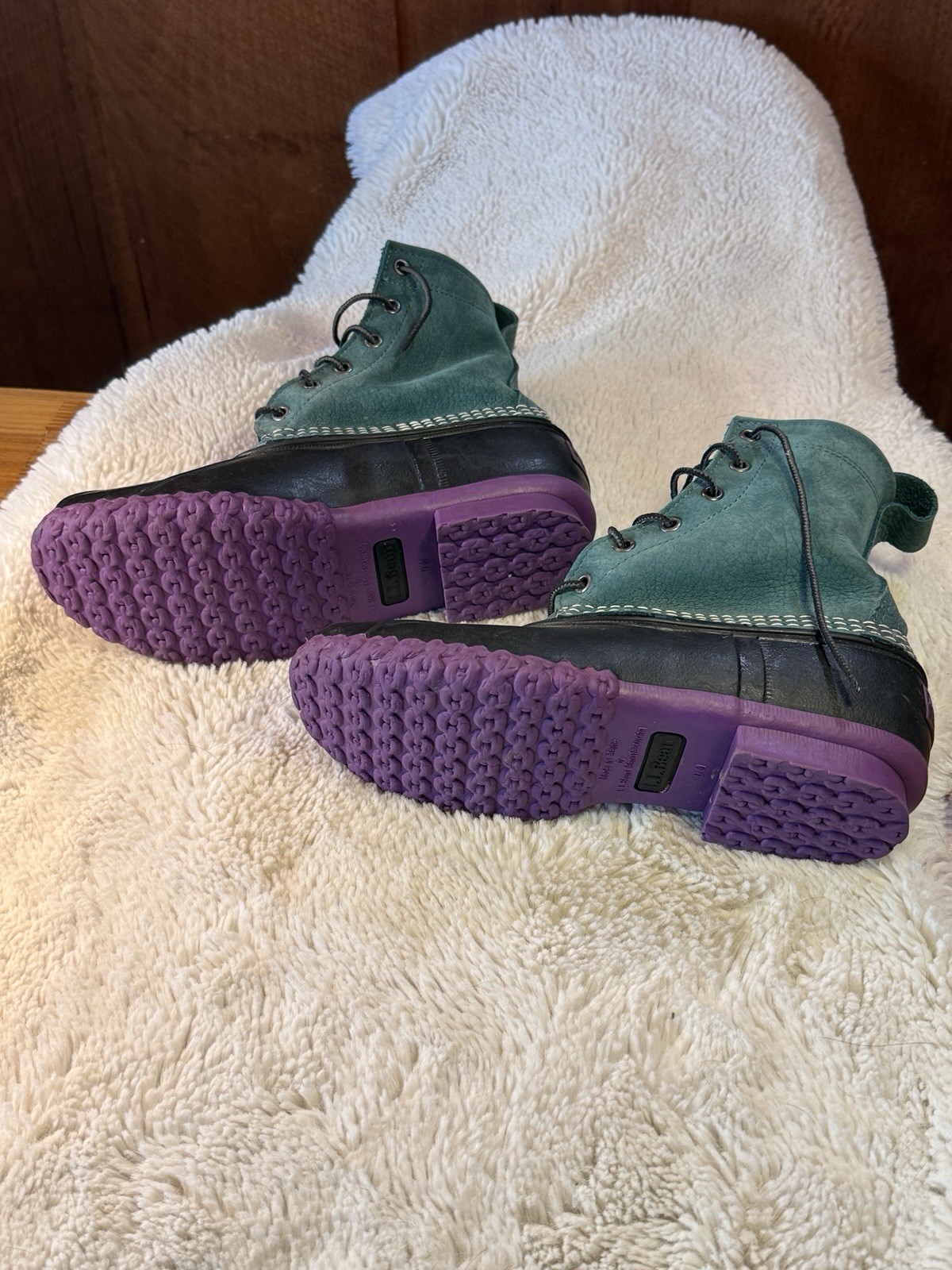 Rare LL Bean Women’s 8M Duck Boots Limited Edition Teal Purple Excellent Cond.