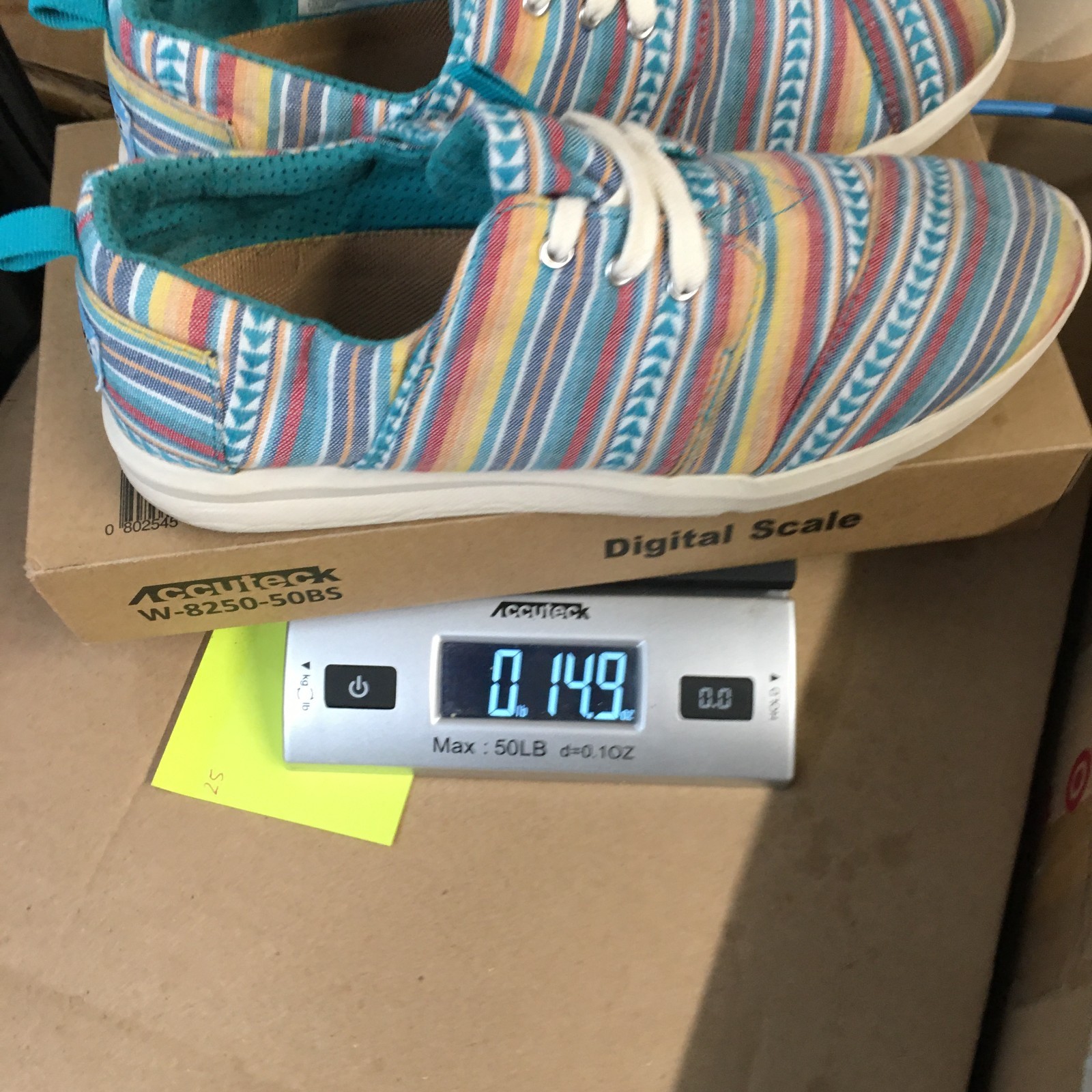 TOMS Shoes Womens 8 Del Rey Striped Casual Lace Up Sneakers Blue Multicolor