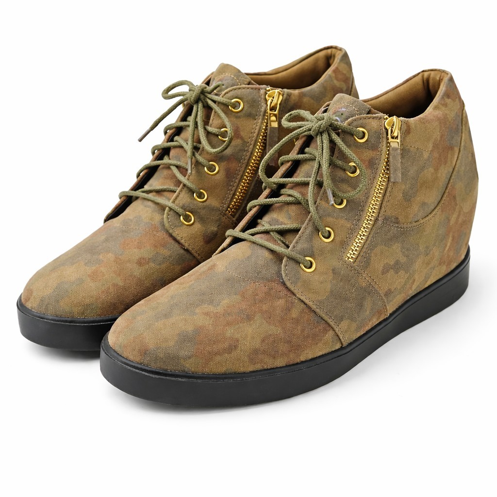 LILIANA Hidden Wedge Sneaker Sz 10 Green Camo 90s Y2K Isabel Marant Inspired