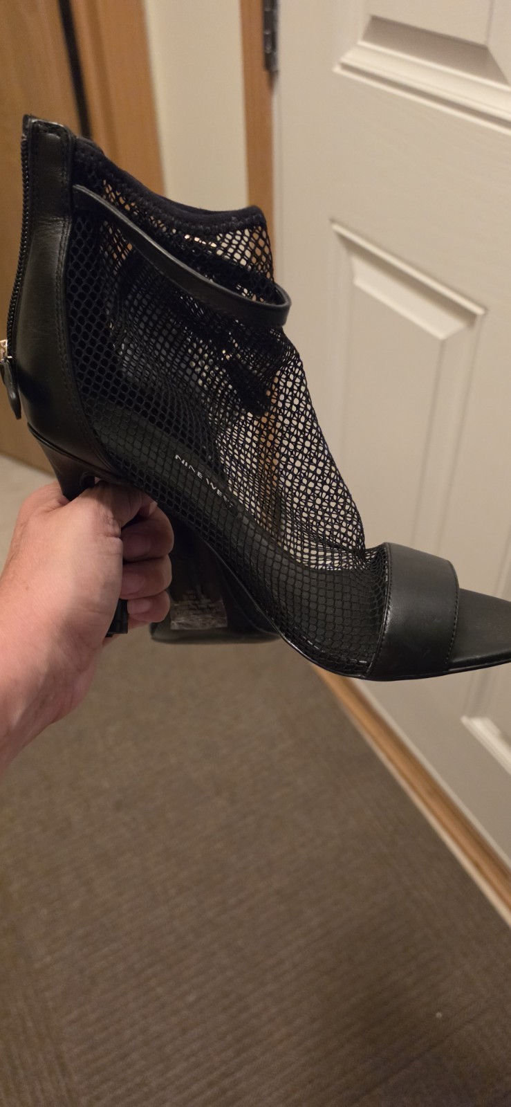 Nine West Black Stilleto Mesh High Heels