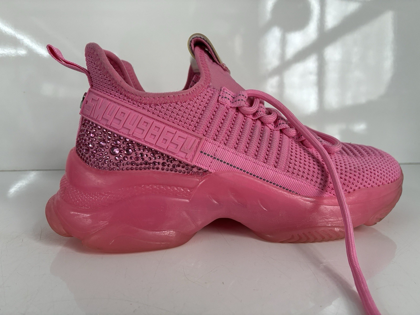 STEVE MADDEN Women’s Hot Pink MAXIMA SM NY90 RHINESTONES SNEAKER-Size 8.5 M